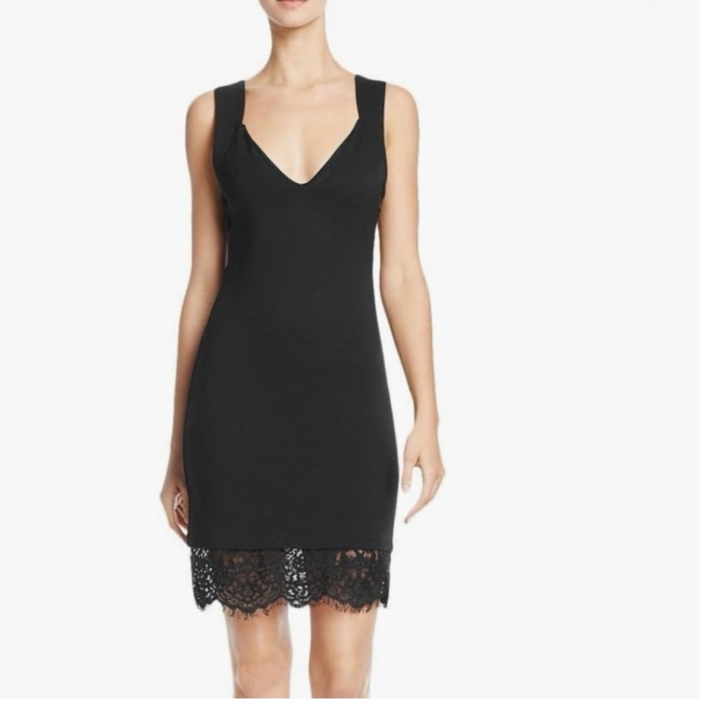 French connection black v neck dress